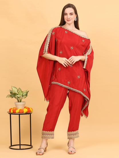 Brick Red Kaftan Set
