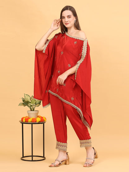 Brick Red Kaftan Set