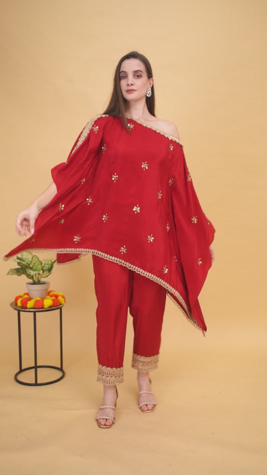 Brick Red Kaftan Set
